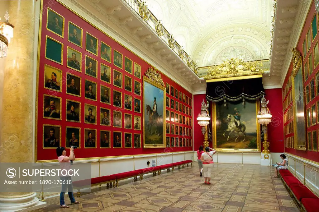 1812 War Gallery, Winter Palace, State Hermitage Museum, St. Petersburg, Russia, Europe
