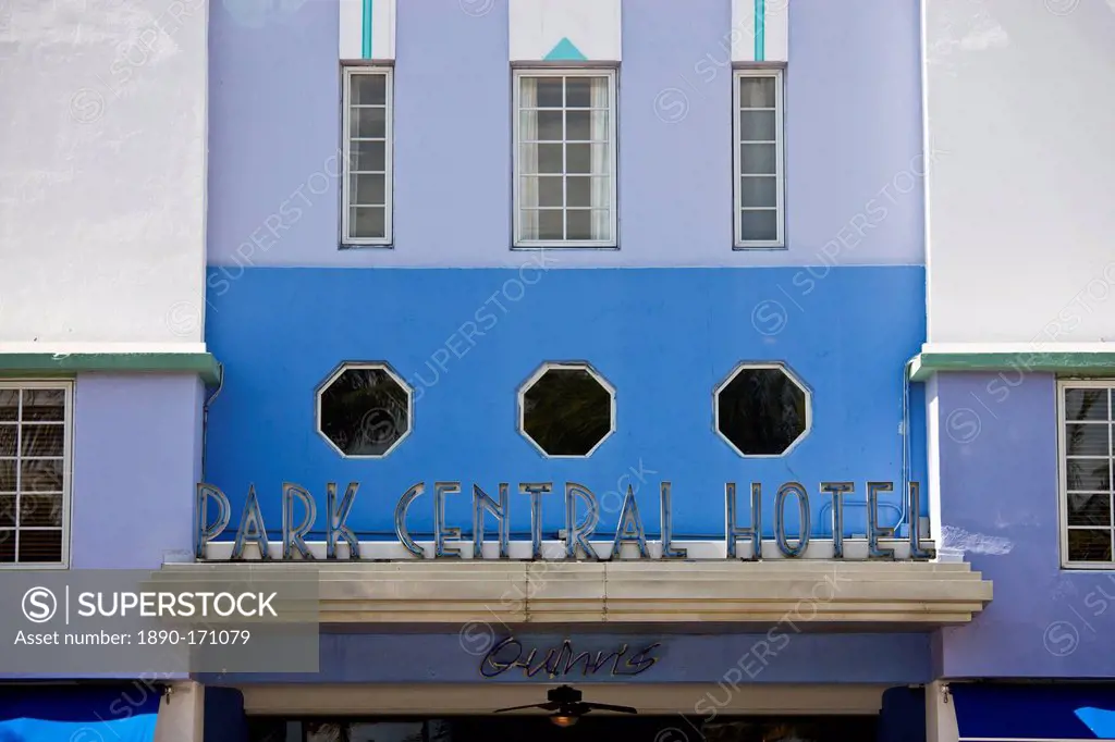 The Park Central Hotel South Beach, in Ocean Drive, South Beach, Miami, Floriday, USA