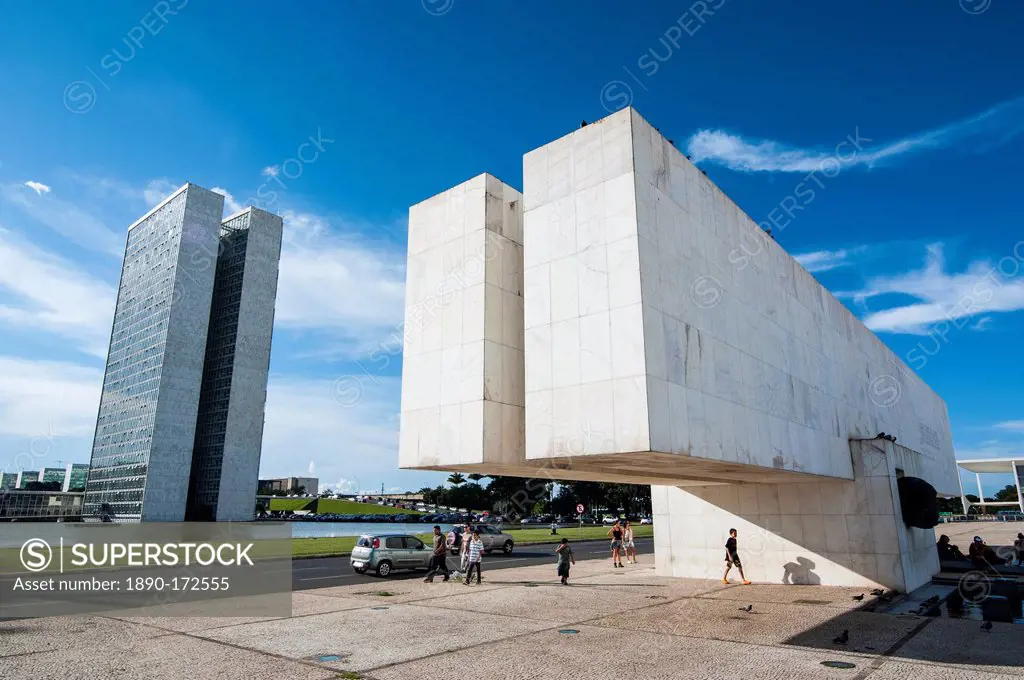 Juscelino Kubitschek Monument at the Square of the Three Powers, Brasilia, Brazil, South America