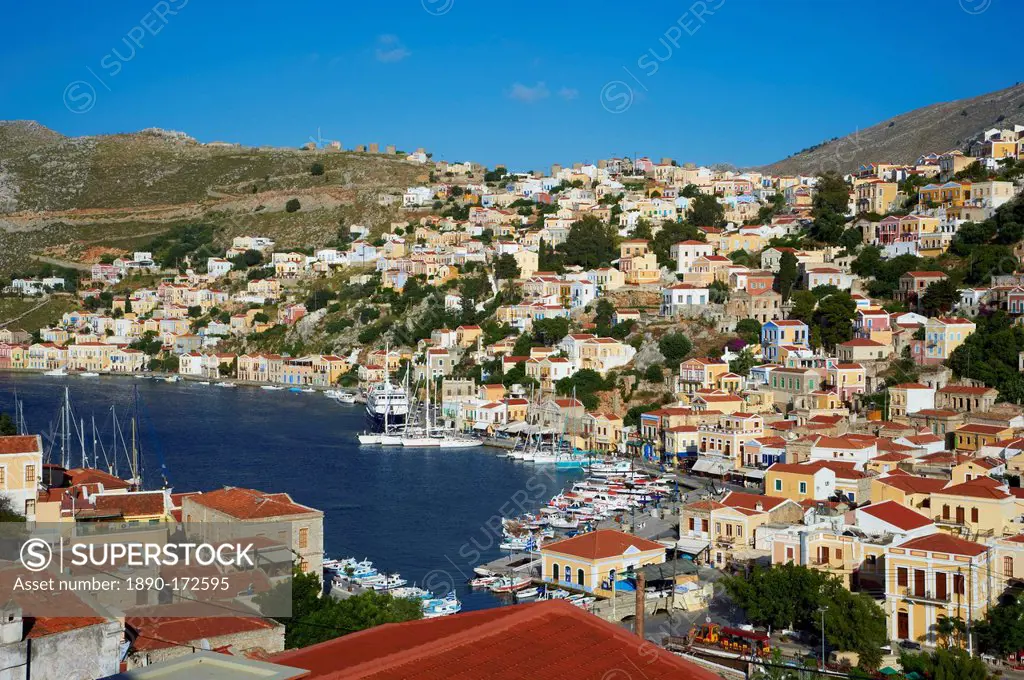 Gialos harbour, Symi, Dodecanese, Greek Islands, Greece, Europe