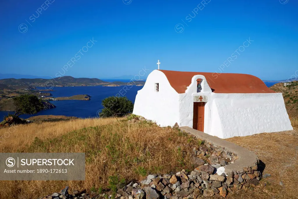 Small church, Patmos, Dodecanese, Greek Islands, Greece, Europe