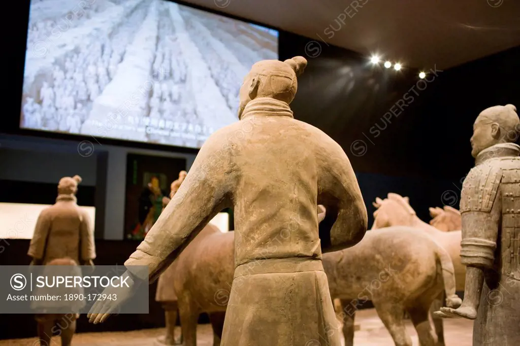 Terracotta warriors on display in the Shaanxi History Museum, Xian, China
