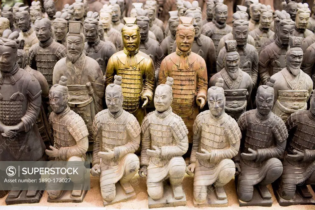 Terracotta Warrior souvenirs being made in factory, Xian, China