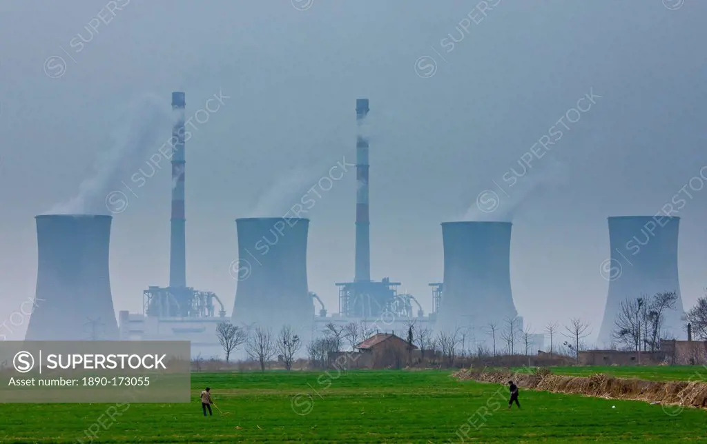 West Power Station, burning coal to make electricity, Xian, China