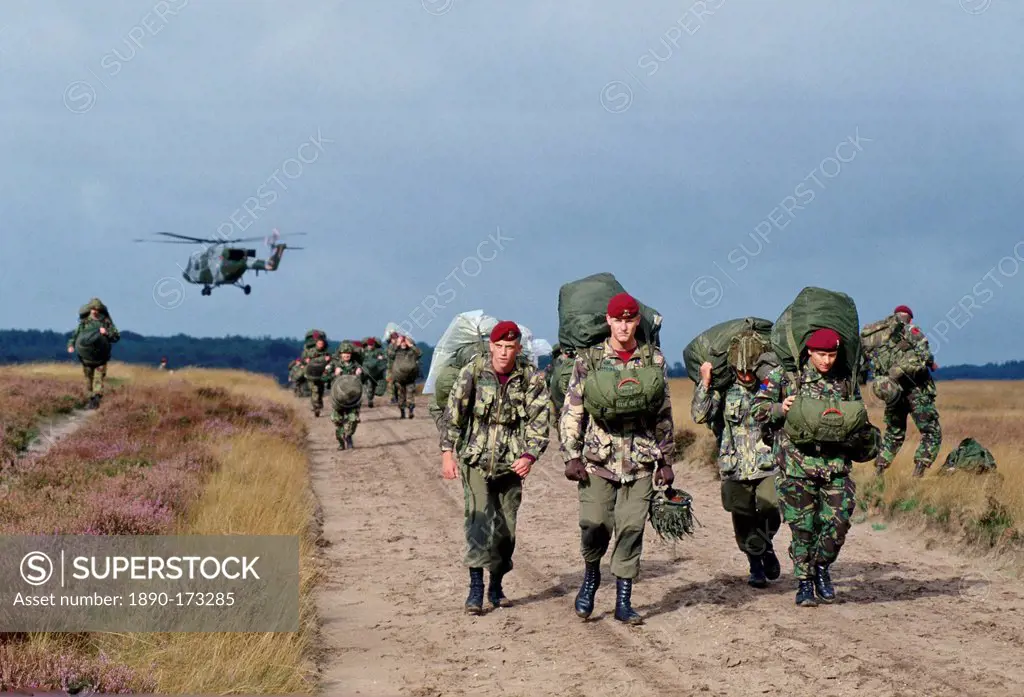 British Parachutists on the 50th anniversary of the Battle of Arnhem, Ginkel Heide, Netherlands.