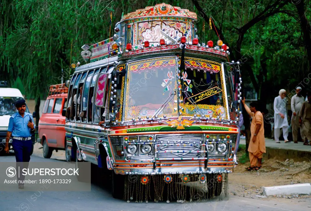 A decorated bus in Islamabad, Pakistan