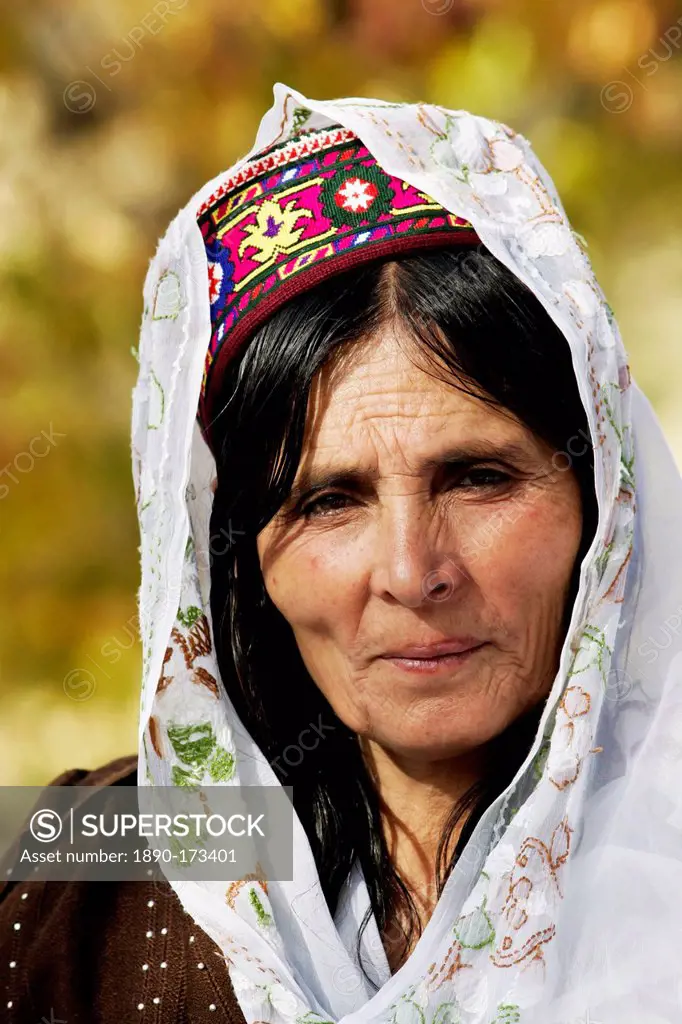 Woman in mountain village of Altit in Hunza region of Karokoram Mountains, North Pakistan