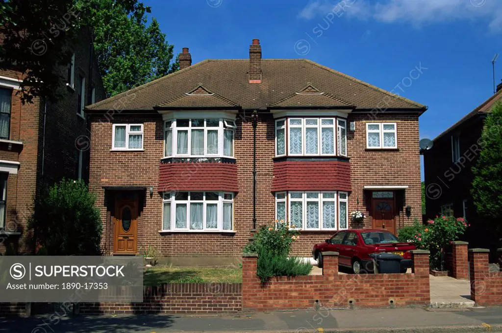 A pair of semi_detached houses from the inter_war years in Herne Hill, London SE24, England, United Kingdom, Europe
