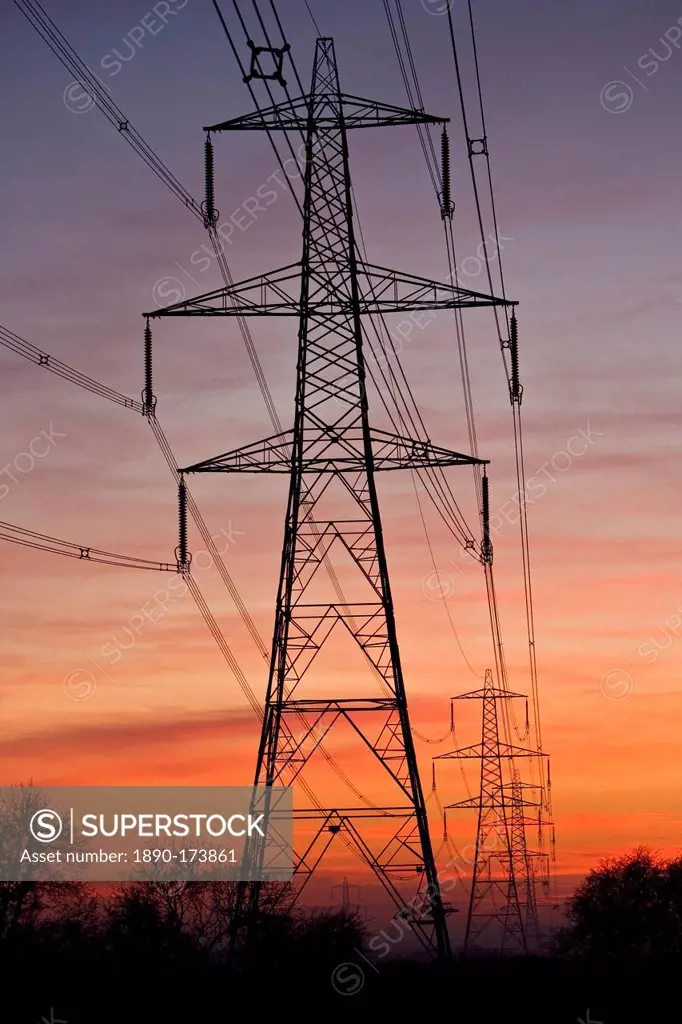 Electricity pylons near Burbage, Leicestershire, United Kingdom