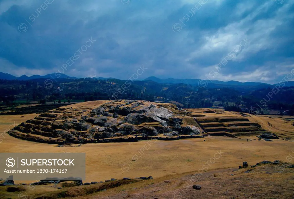Sacsayhuaman Inca ruins of stone fortress outisde Cuzco, South America