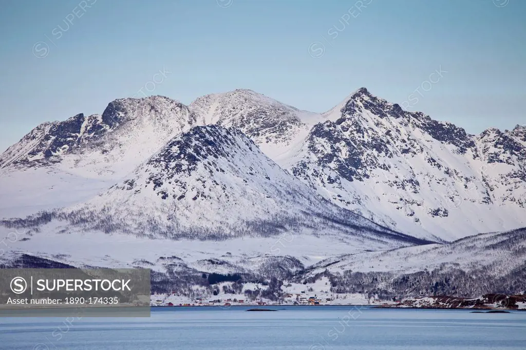 Hamlet on Kvaloya Island near Sommeroy in Arctic Circle Northern Norway