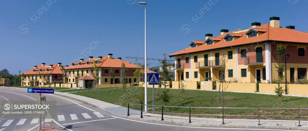 New housing estate a sign of economic development at Comillas in Cantabria, Northern Spain