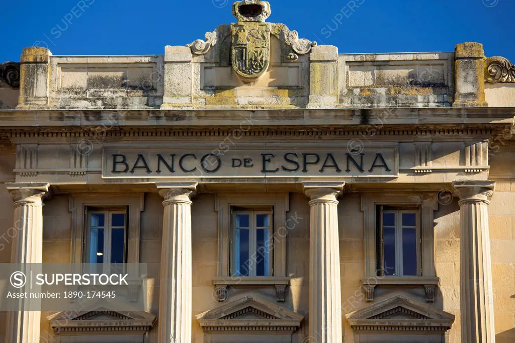 Bank of Spain, Banco de Espana, traditional architecture in the town of Haro in La Rioja province of Northern Spain