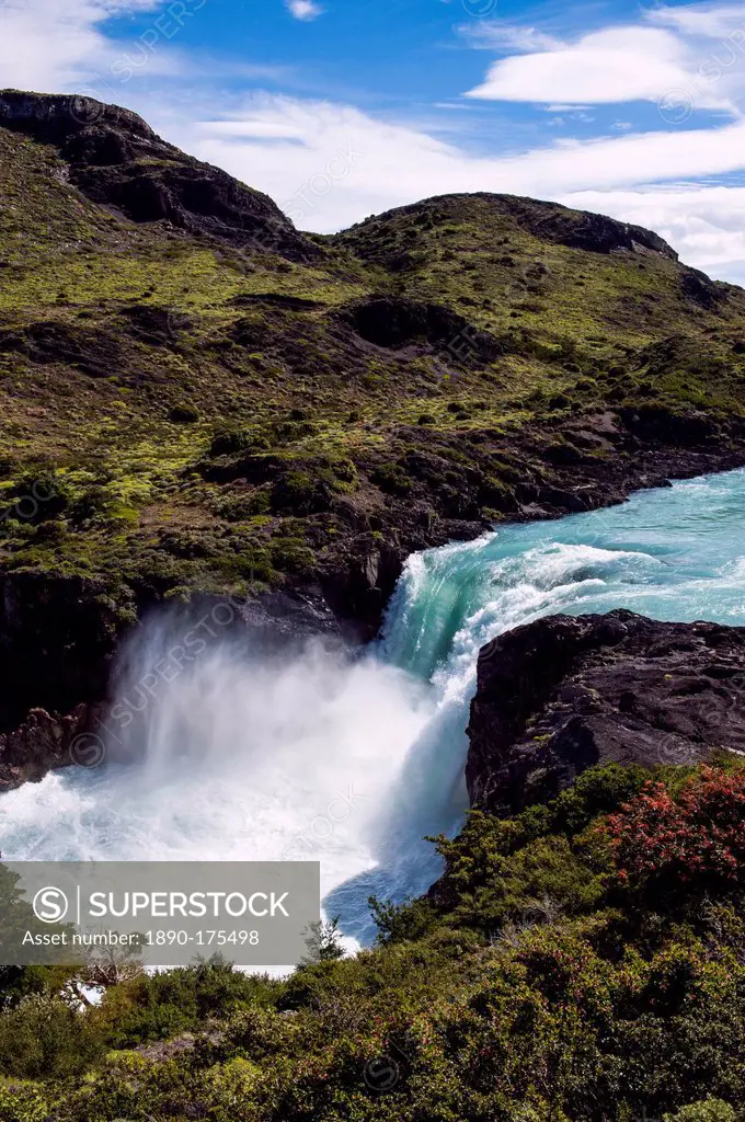Salto Grande waterfall in the Torres del Paine National Park, Patagonia, Chile, South America