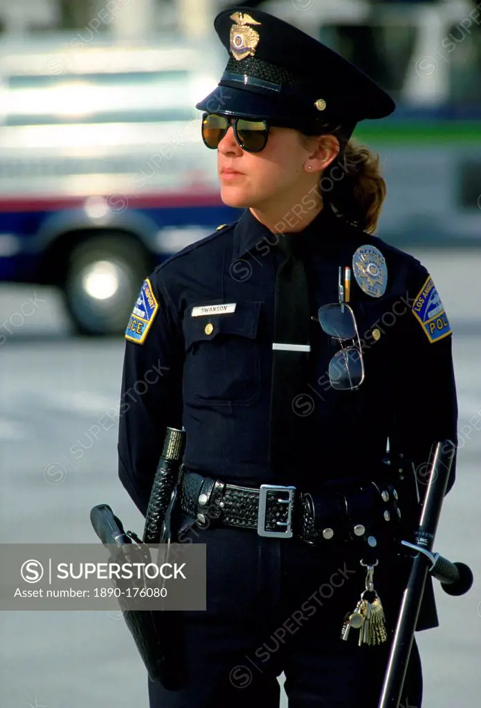 Los Angeles policewoman part of the Los Angeles Police Department (LAPD), USA
