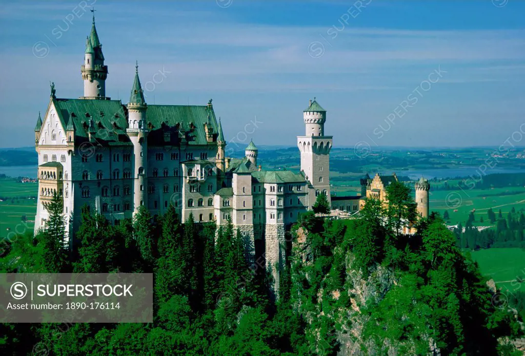 Schloss Neuschwanstein castle built in 1869 by King Ludwig II in Bavaria, Germany