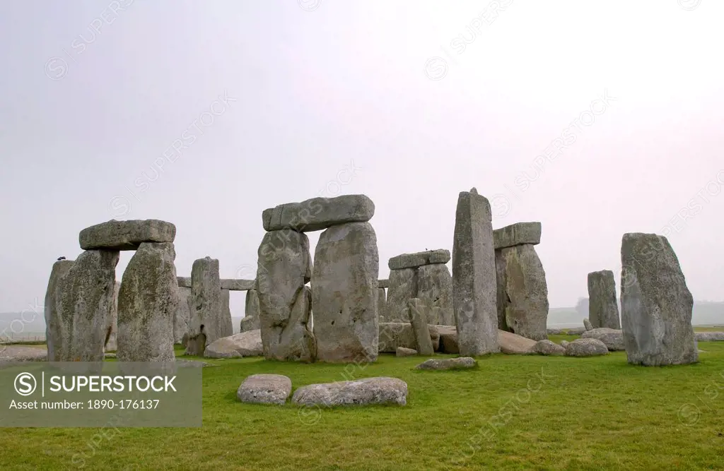 The famous stone circle at Stonehenge, England