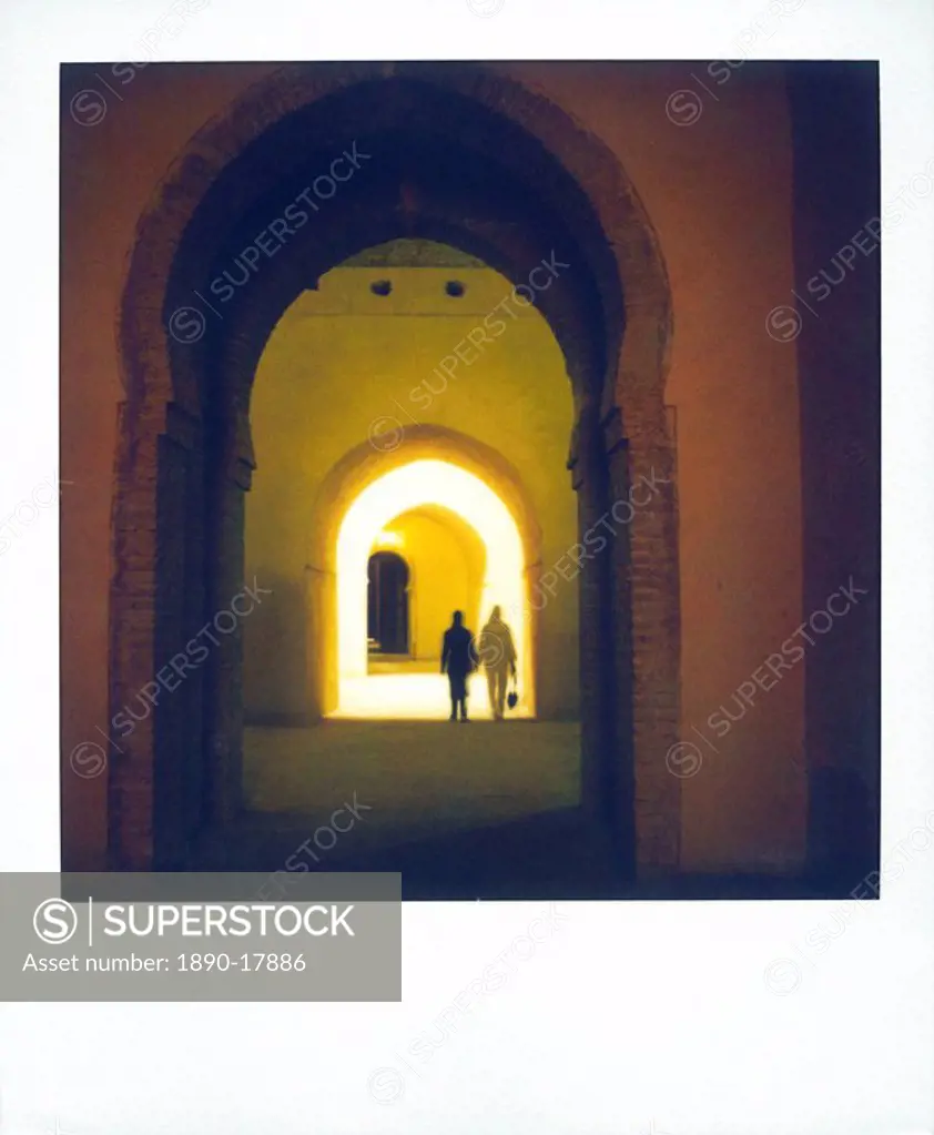 Polaroid image taken in Granaries of Moulay Ismail, Meknes, Morocco, North Africa, Africa