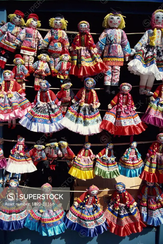 Dolls for sale, Izmaylovo Market, Moscow, Russia, Europe