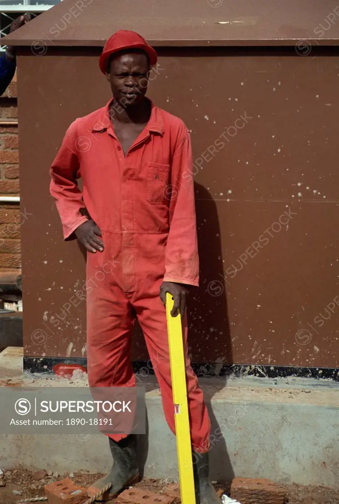 Construction worker, Zimbabwe, Africa