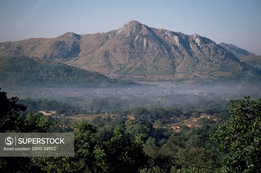 View across the Zomba Plateau, Malawi, Africa