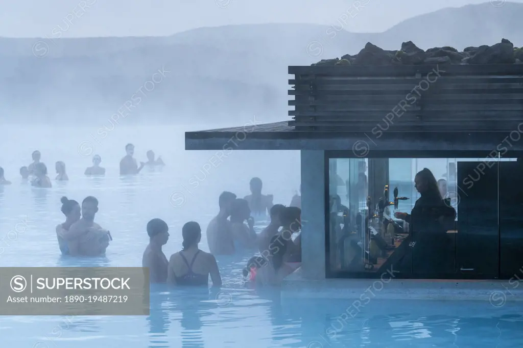 Bathers, Blue Lagoon, Grindavik, Iceland, Polar Regions
