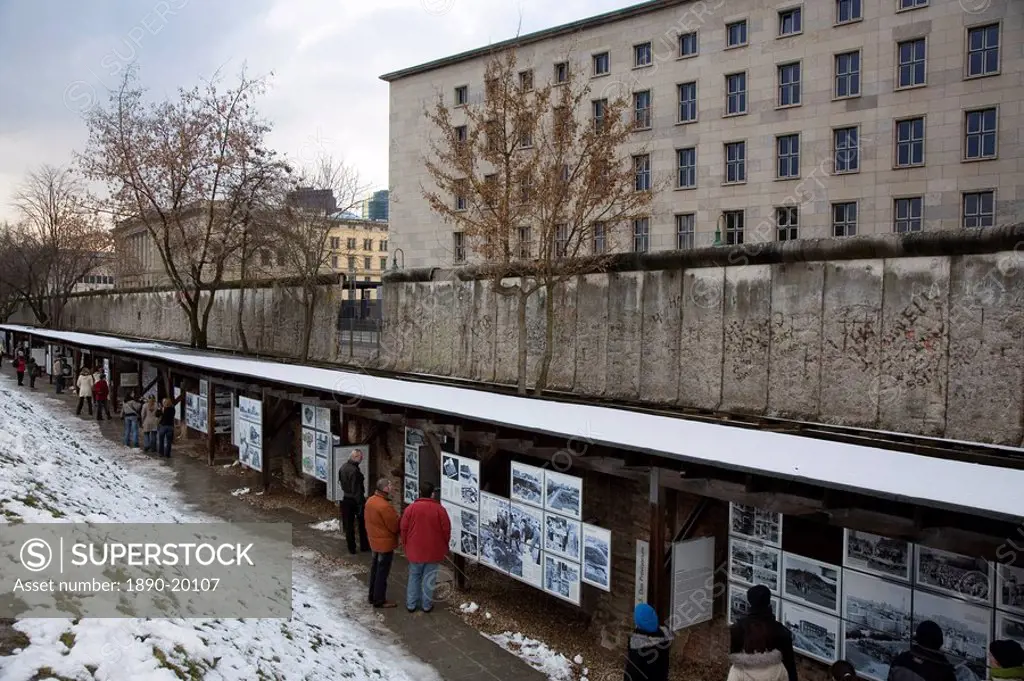Topography of Terror exhibition along course of the Berlin Wall, Neiderkirchnerstrasse Gestapo Headquarters, Berlin, Germany, Europe