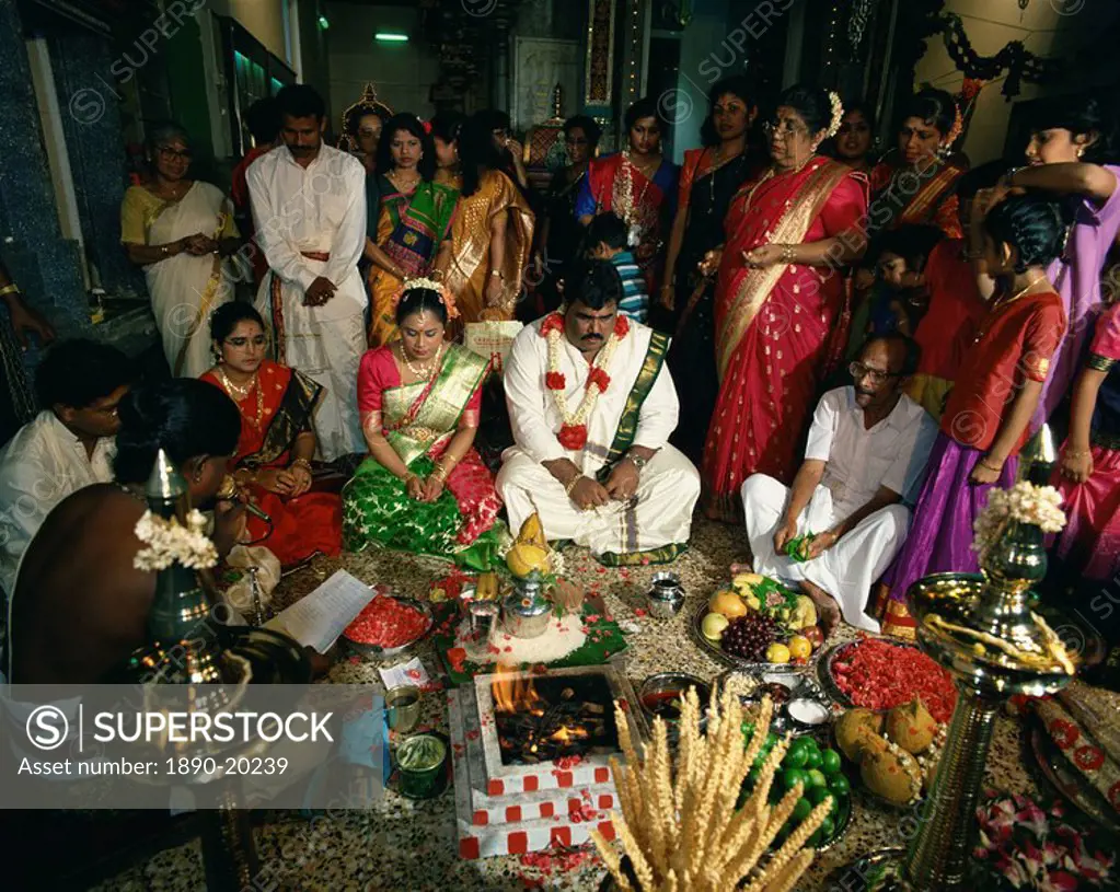 Traditional Hindu wedding, Little India, Singapore, Southeast Asia, Asia