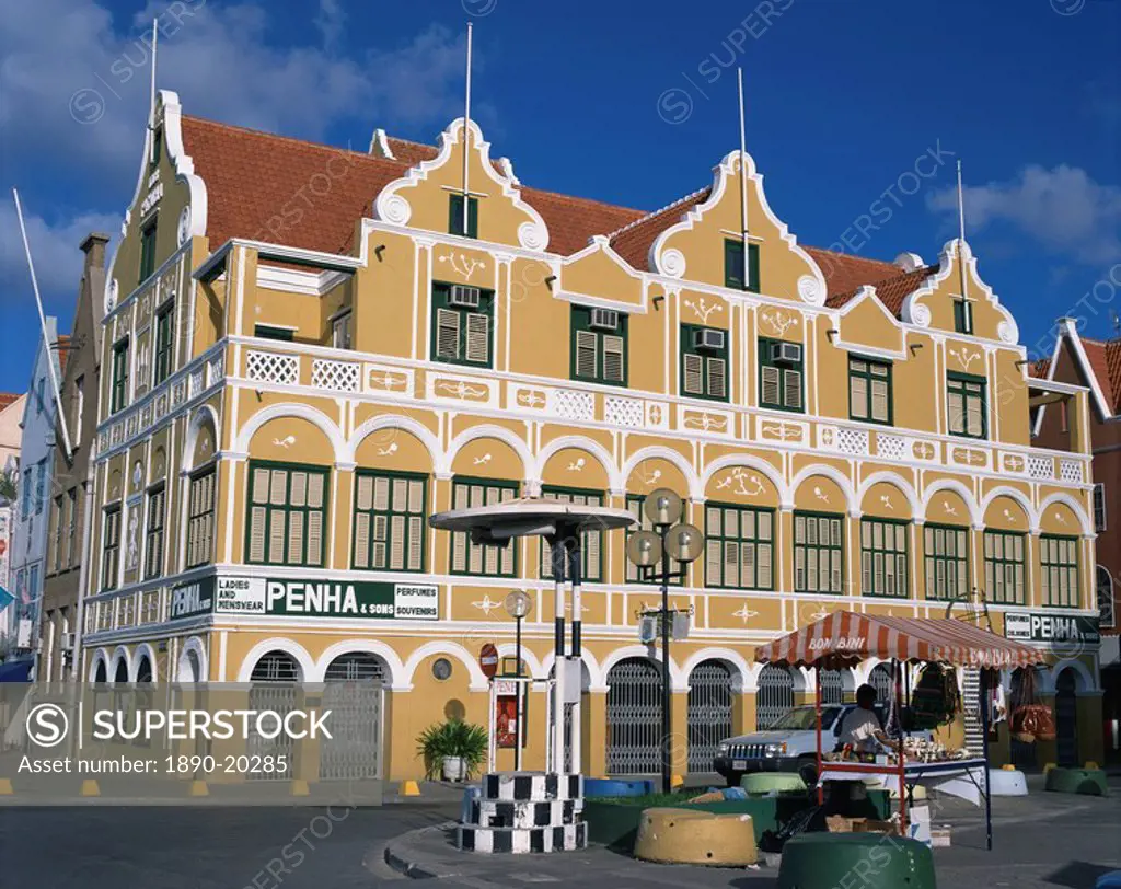 The Penha Building, Willemstad, UNESCO World Heritage Site, Curacao, Netherlands Antilles, West Indies, Caribbean, Central America
