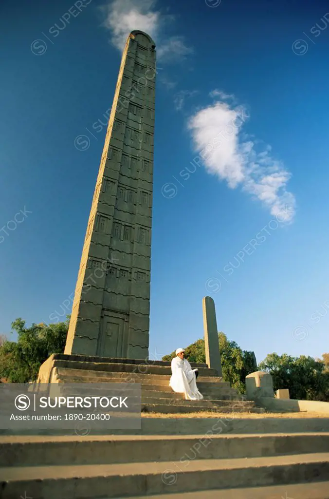 The leaning stele of King Ezana, Axum, Ethiopia, Africa
