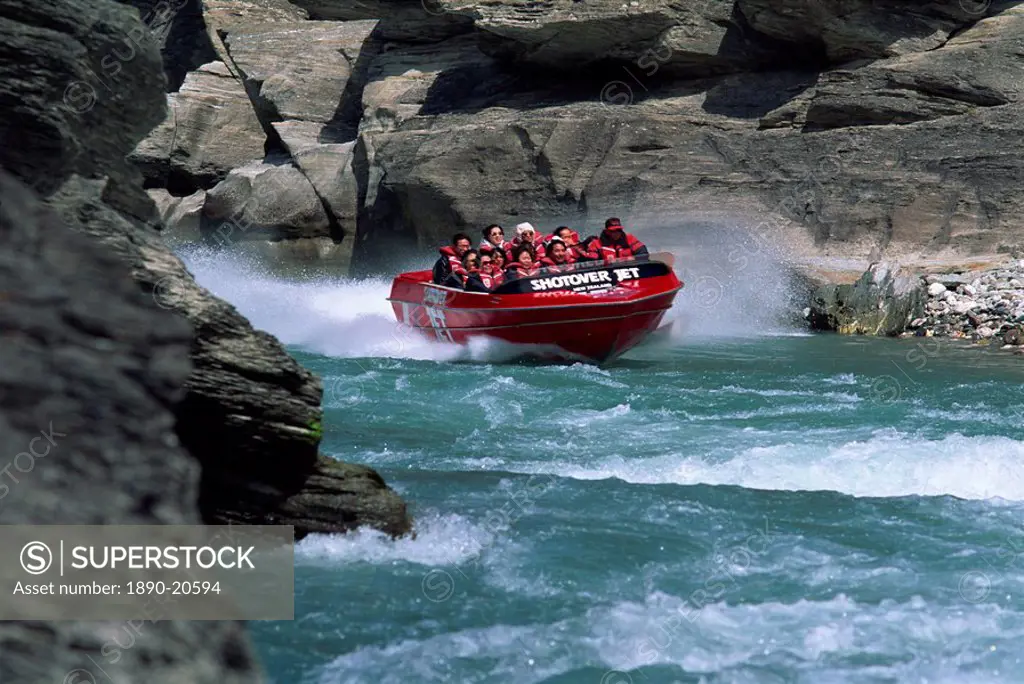 Shotover Jet speed boating, Queenstown, South Island, New Zealand, Pacific