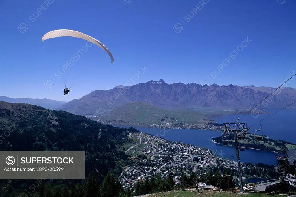 Tandem parapenting, Queenstown, Otago, South Island, New Zealand, Pacific