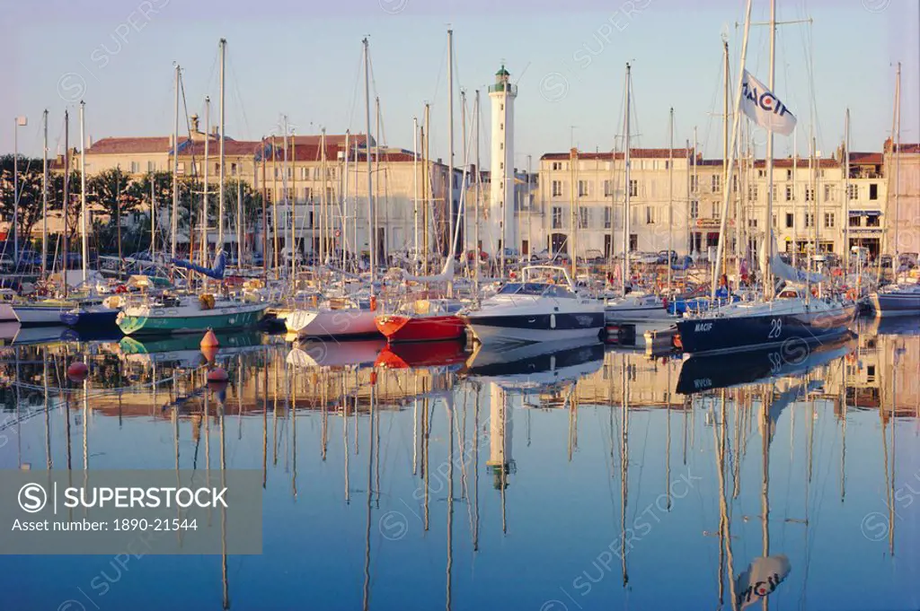 The harbour in the evening, La Rochelle, Poitou_Charentes, France, Europe