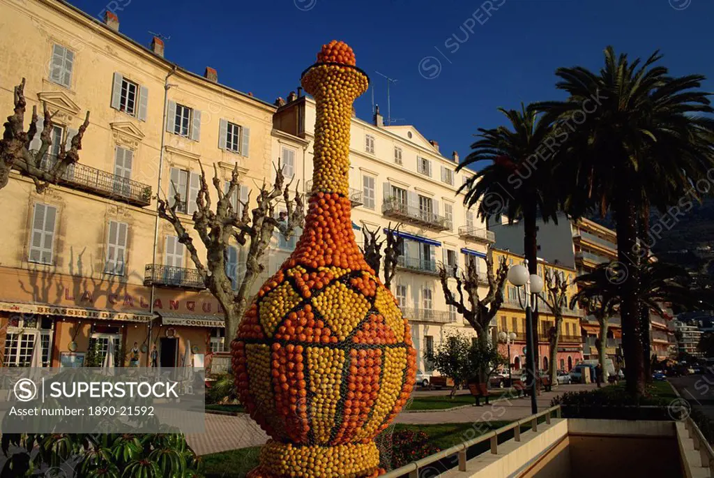 Sculpture for the Lemons and Oranges Festival, Menton, Provence, Cote d´Azur, France, Europe