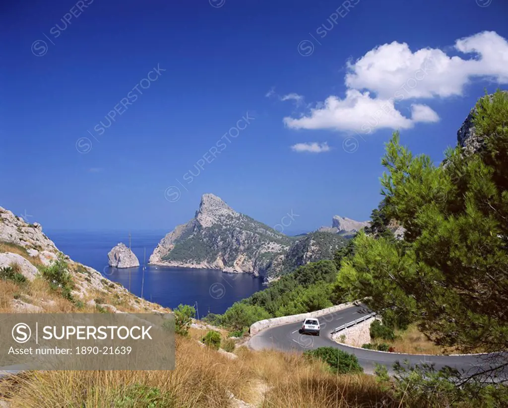 Formentor Peninsula from Es Colomer, Mallorca Majorca, Balearic Islands, Spain, Mediterranean, Europe