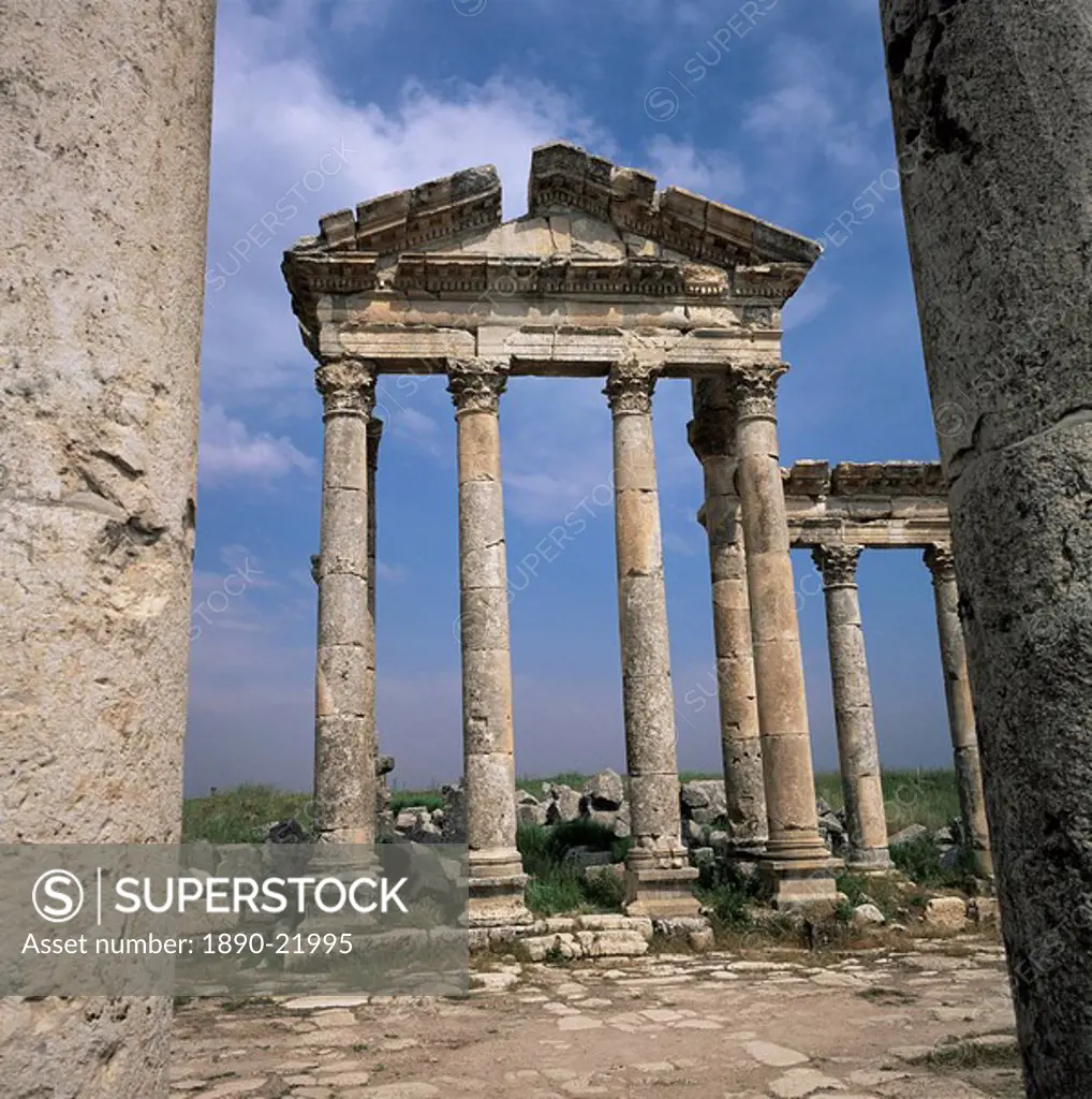 Roman Cardo Maximus, main columned street, dating from the 3rd century BC, Apamea, Syria, Middle East