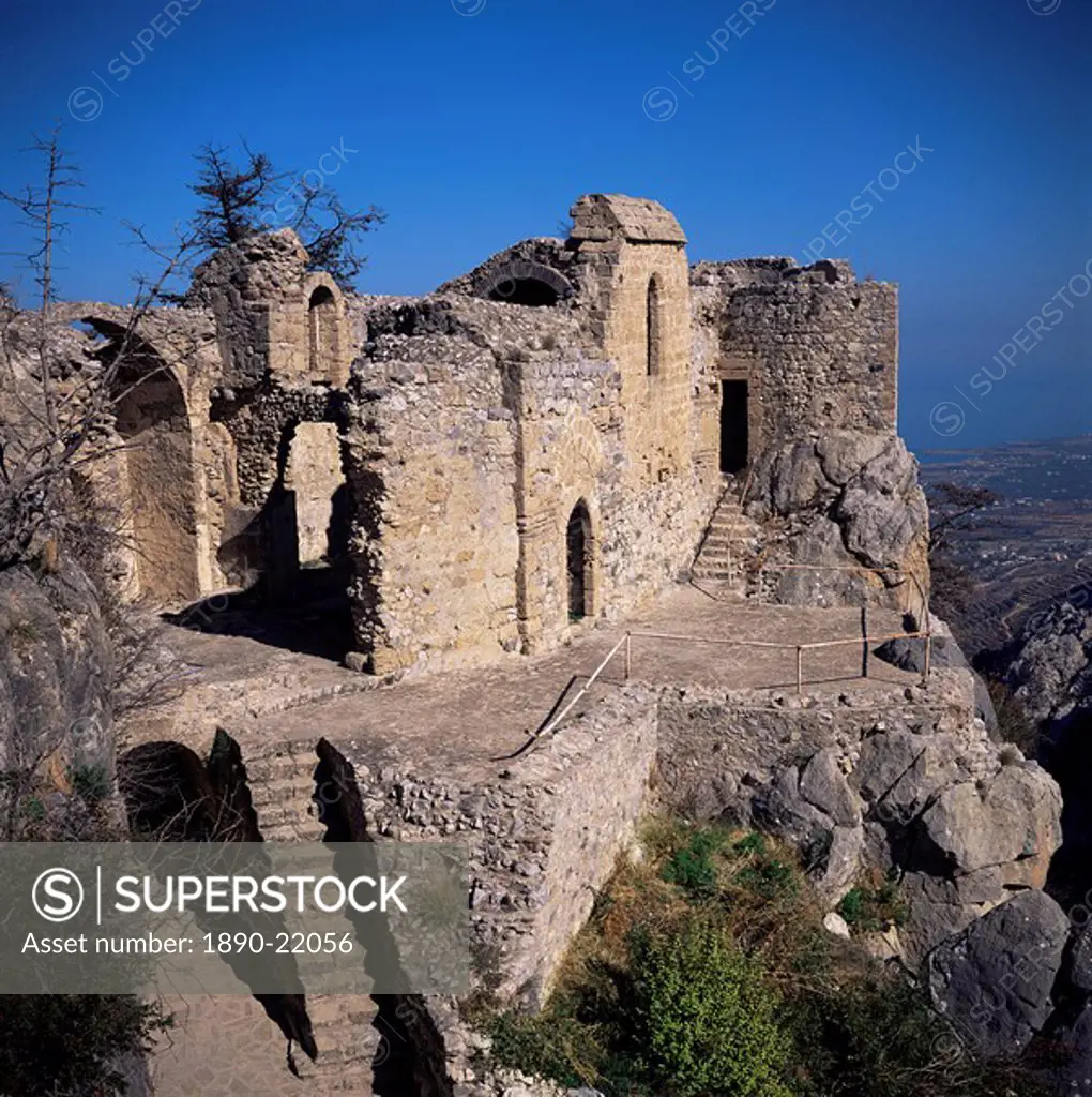 St. Hilarion, Byzantine monastery rebuilt as by Lusignans as a castle in the 11th century, North Cyprus, Cyprus, Europe