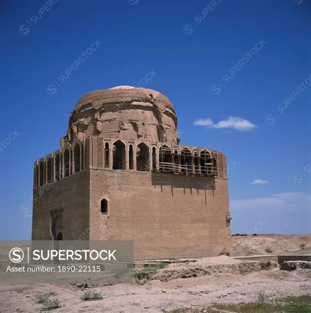 The mausoleum of Sultan Sandjar, 1140_50, in Old Merv, UNESCO World Heritage Site, Turkmenia, Central Asia, Asia