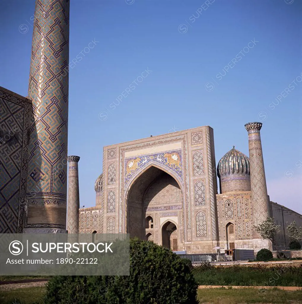 Ulugbek Madrasah, dating from 1420, Registan Square, Samarkand, Uzbekistan, C.I.S., Central Asia, Asia