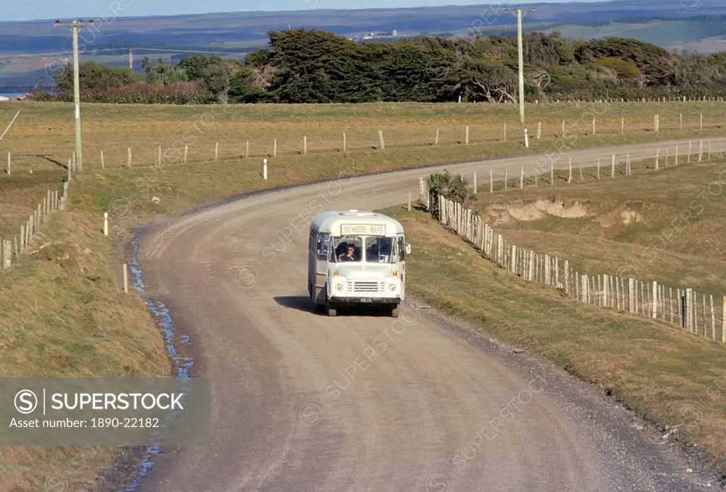 Te One school bus, Chatham Islands, Pacific