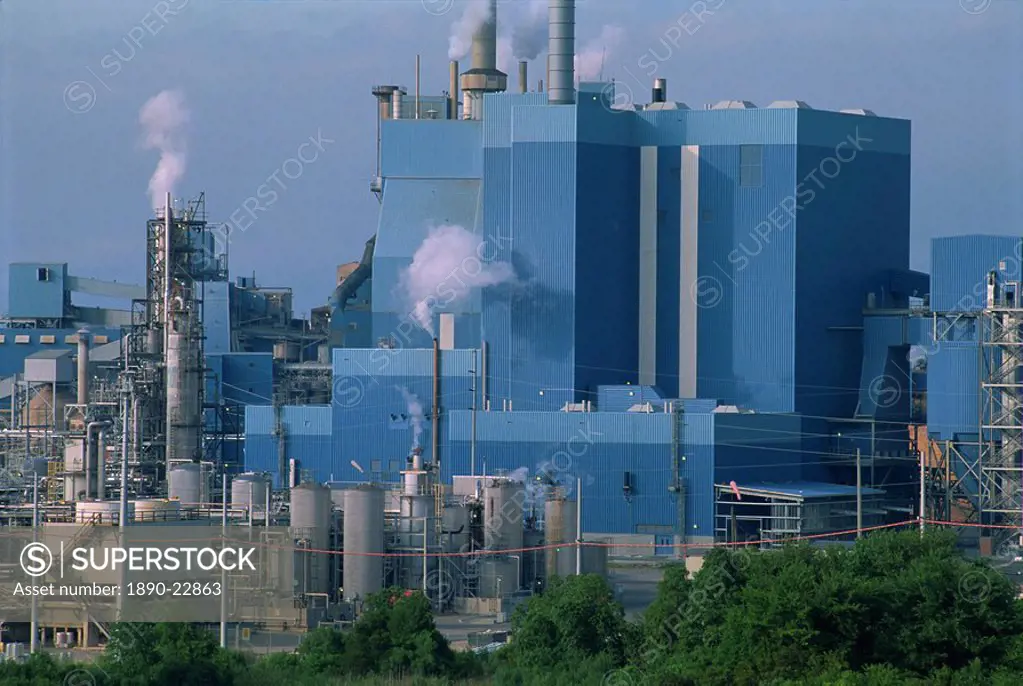 Pulp mill and paper processing plant, North Charleston area, South Carolina, United States of America, North America