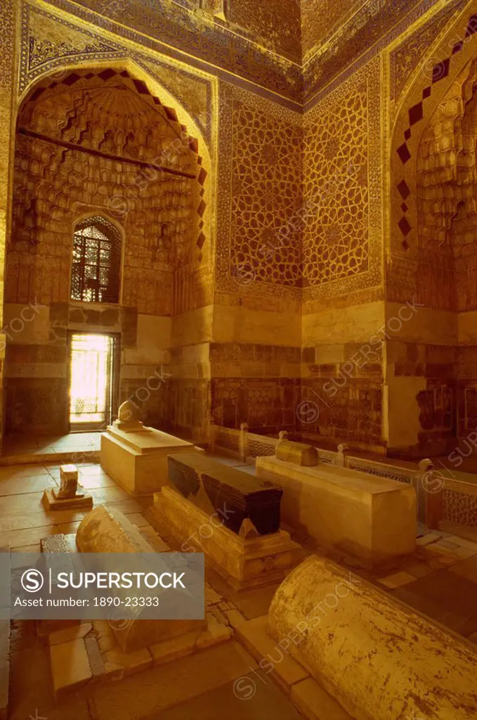 Interior of the tomb of Tamerlane, Gur Emir, Samarkand, Uzbekistan, Central Asia, Asia