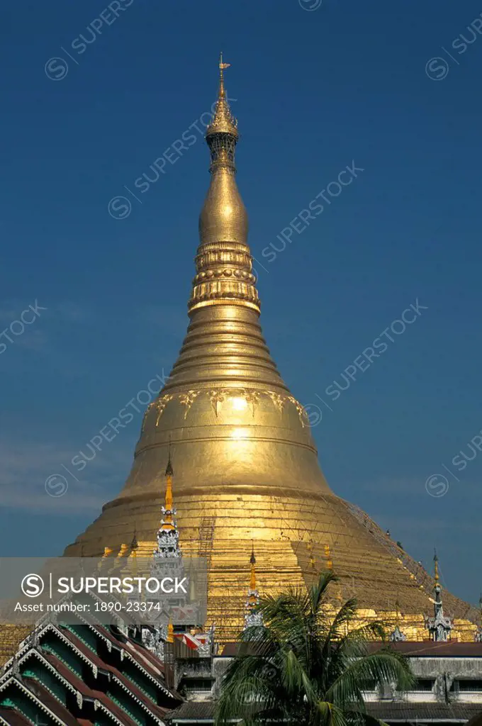 Shwedagon Pagoda from the south, Yangon Rangoon, Myanmar Burma, Asia