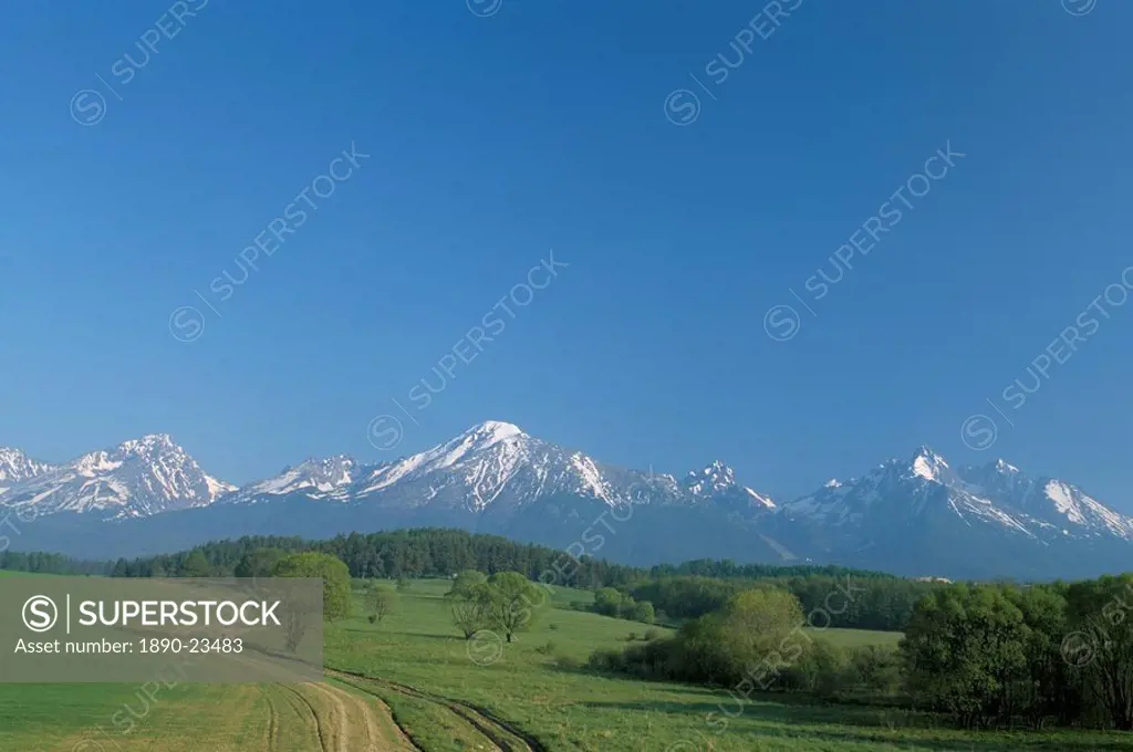 High Tatra Mountains from near Poprad, Slovakia, Europe