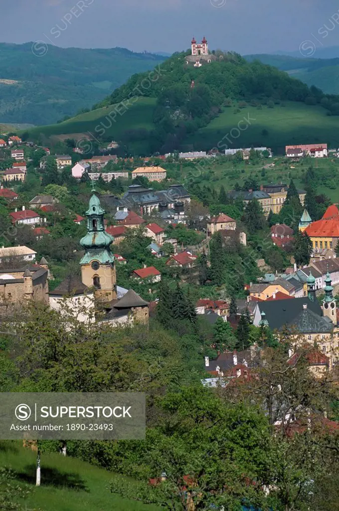 View over the town, Banska Stiavnica, UNESCO World Heritage Site, Slovakia, Europe