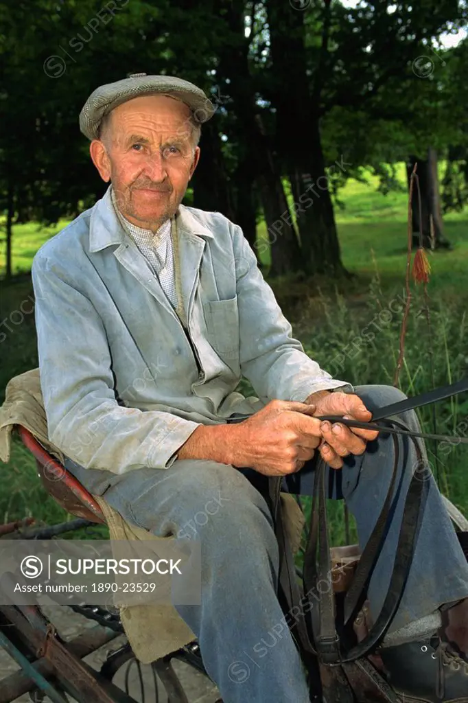 Portrait of an elderly Silesian man at Hradecnad, near Opava, North Moravia, Czech Republic, Europe