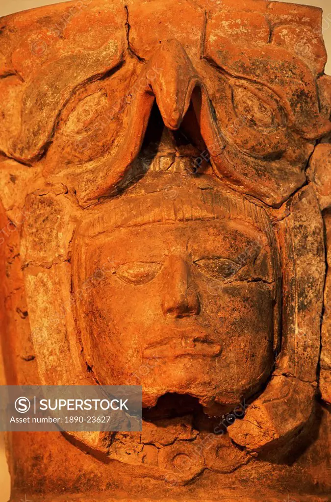 Mayan funerary urn, Popol Vuh Museum, Guatemala City, Guatemala, Central America