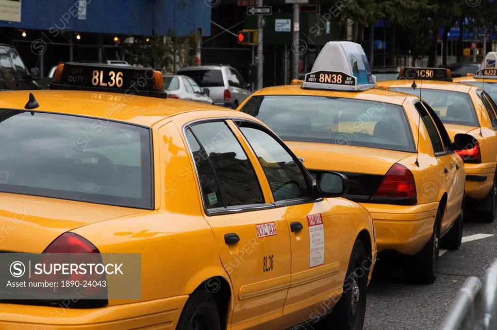 Taxi cabs, Manhattan, New York City, New York, United States of America, North America