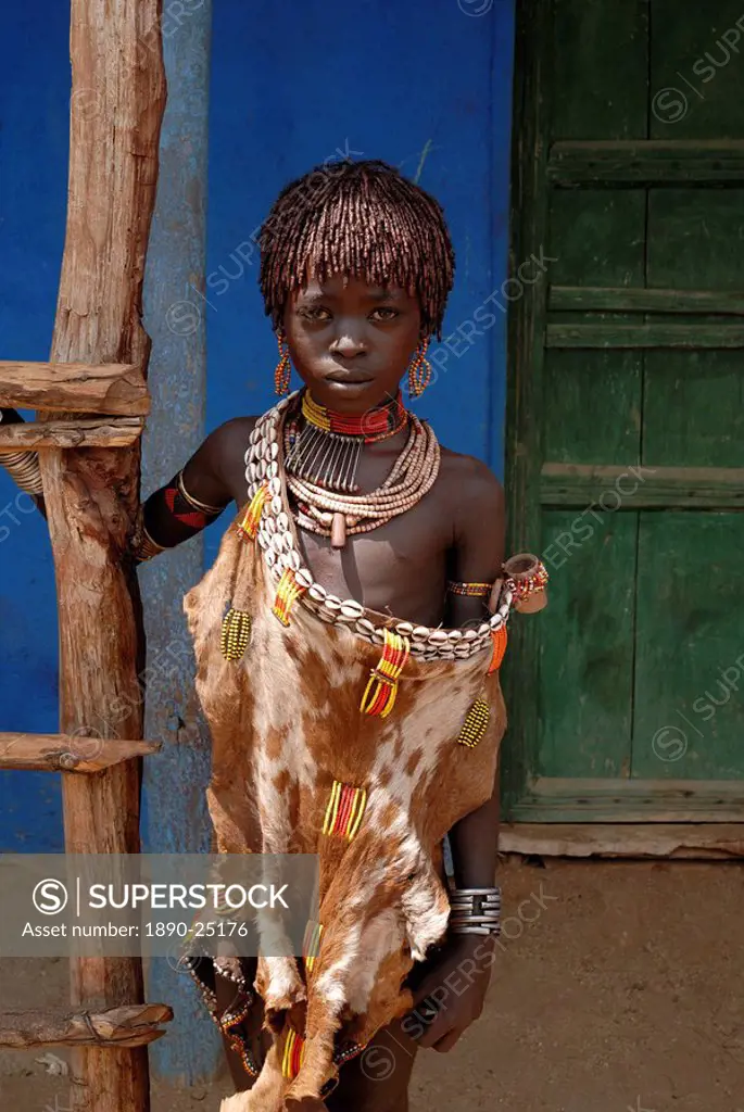 Hamer girl, Turmi market, Ethiopia, Africa