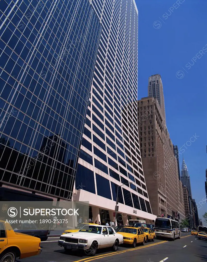 The Grace Building on 42nd Street, with the Chysler Building behind, Manhattan, New York City, United States of America, North America